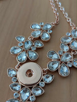 Rose Gold Colour Flower Statement Snap Necklace