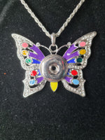 Colourful Butterfly Snap Necklace - 2 Colours