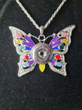 Colourful Butterfly Snap Necklace - 2 Colours
