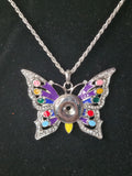 Colourful Butterfly Snap Necklace - 2 Colours