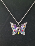 Colourful Butterfly Snap Necklace - 2 Colours