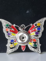 Colourful Butterfly Snap Necklace - 2 Colours