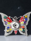 Colourful Butterfly Snap Necklace - 2 Colours