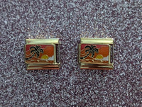 Stainless Steel Gold Colour Palm Tree Italian Charm