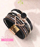 Multi Strand PU Leather Wrap Boho Bracelet - 2 Colours