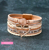 Multi Strand PU Leather Wrap Boho Bracelet - 2 Colours