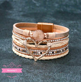 Multi Strand PU Leather Wrap Boho Bracelet - 2 Colours