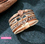 Multi Strand PU Leather Wrap Boho Bracelet - 2 Colours