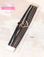 Multi Strand PU Leather Wrap Boho Bracelet - 2 Colours