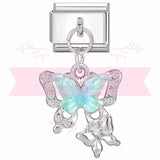 Stainless Steel Butterfly Hanging Italian Charm