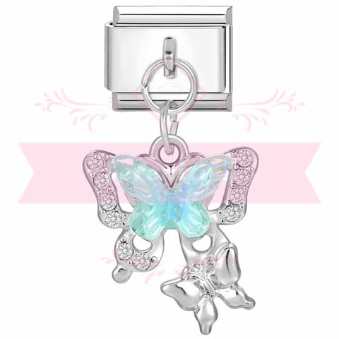 Stainless Steel Butterfly Hanging Italian Charm