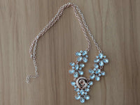 Rose Gold Colour Flower Statement Snap Necklace