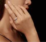 925 Sterling Silver 1.1CT Moissanite Triple Stone Ring