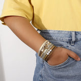Fashion Multilayer Live Every Moment Leather Bracelet - 4 Colours