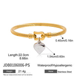 Stainless Steel Heart Pendant Horseshoe Hook Bracelet