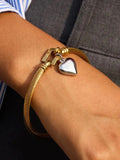 Stainless Steel Heart Pendant Horseshoe Hook Bracelet