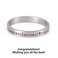 Stainless Steel Positive Words Inspirational Ring - 8 Options