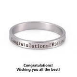 Stainless Steel Positive Words Inspirational Ring - 8 Options