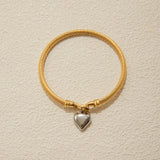 Stainless Steel Heart Pendant Horseshoe Hook Bracelet