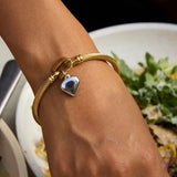 Stainless Steel Heart Pendant Horseshoe Hook Bracelet