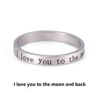 Stainless Steel Positive Words Inspirational Ring - 8 Options