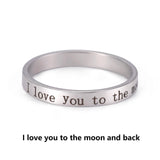 Stainless Steel Positive Words Inspirational Ring - 8 Options