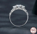 925 Sterling Silver 1.1CT Moissanite Triple Stone Ring