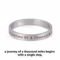Stainless Steel Positive Words Inspirational Ring - 8 Options