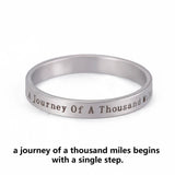 Stainless Steel Positive Words Inspirational Ring - 8 Options