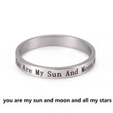 Stainless Steel Positive Words Inspirational Ring - 8 Options