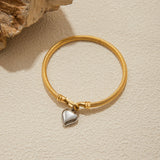 Stainless Steel Heart Pendant Horseshoe Hook Bracelet