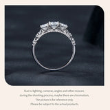 925 Sterling Silver 1.1CT Moissanite Triple Stone Ring