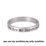 Stainless Steel Positive Words Inspirational Ring - 8 Options