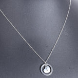 Stainless Steel Heart/Circle Initial Necklace - 27 Options