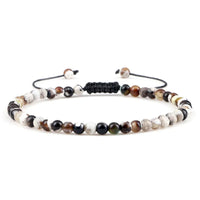 4mm Natural Stone Bead Adjustable Bracelet - 17 Options
