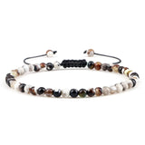 4mm Natural Stone Bead Adjustable Bracelet - 17 Options