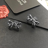 925 Sterling Bow Knot Stud Earrings - 2 Colours
