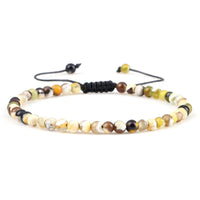 4mm Natural Stone Bead Adjustable Bracelet - 17 Options