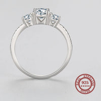 925 Sterling Silver Round 3 Stone CZ Ring