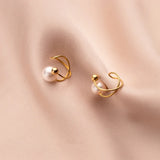 925 Sterling Silver Gold Plated Freshwater Pearl Clip On Earrings
