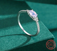 925 Sterling Silver Pink Moon Stone Ring