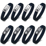 Braided Leather Medical/Awareness Bracelet with Clasp - 42 Options