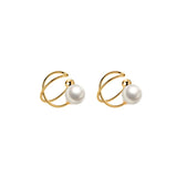 925 Sterling Silver Gold Plated Freshwater Pearl Clip On Earrings