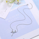 925 Sterling Silver Moonstone Star Moon Droplet Necklace