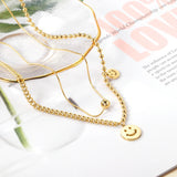 Stainless Steel Smile Necklace - 2 Colours