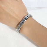 Stainless Steel Mr & Mrs Italian Charm Link (Fit 9mm Bracelet)