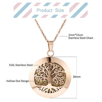 Stainless Steel Rose Gold Aromatherapy Necklace - 28 Options
