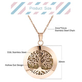 Stainless Steel Rose Gold Aromatherapy Necklace - 28 Options