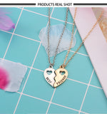 Fashion 2pcs Best Friend Heart Necklace/Keyring/Set