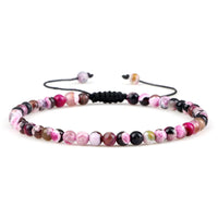 4mm Natural Stone Bead Adjustable Bracelet - 17 Options